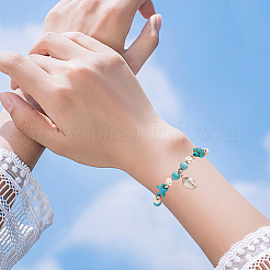 Ocean Theme 100Pcs Synthetic Howlite & Synthetic Turquoise & 30Pcs Tibetan Style Alloy Beads Findings Kits&nbsp;FIND-SC0016-56
