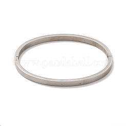 Egg Shaped 201 Stainless Steel Grooved Hinged Bangles&nbsp;STAS-G306-01P