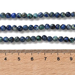 Natural Chrysocolla and Lapis Lazuli Beads Strands&nbsp;G-Z150-A04-4mm