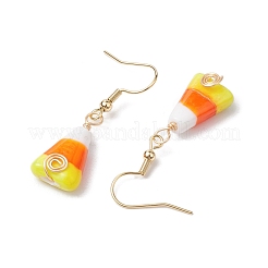 Candy Corn Handmade Lampwork Dangle Earrings&nbsp;EJEW-JE05869