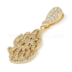 Brass Micro Pave Cubic Zirconia Pendants&nbsp;KK-R224-11G