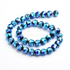 Handmade Silver Foil Glass Round Beads&nbsp;FOIL-I003-02D
