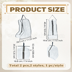 2Pcs 2 Styles Translucent PVC Waterproof Shoes Storage Zipper Bags&nbsp;ABAG-LP0001-97B