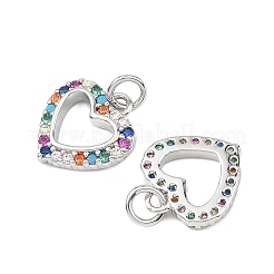 SHEGRACE Valentine's Day Brass Colorful Cubic Zirconia Charms&nbsp;XGRQ3P059-570P