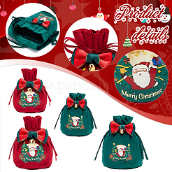4Pcs 4 Styles Christmas Velvet Candy Apple Bags&nbsp;TP-CP0001-05A