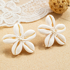 Flower Natural Shell Stud Earrings&nbsp;FS-WGD51F7-01