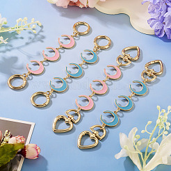 4Pcs 4 Styles Alloy Enamel Moon Link Chain Bag Extension Chains&nbsp;AJEW-TA0003-13
