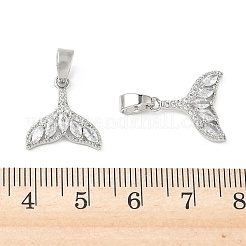 Brass Micro Pave Clear Cubic Zirconia Pendants&nbsp;KK-A299-04P