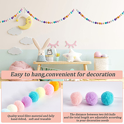 Cotton Christmas Pompom Ball String Ornaments&nbsp;AJEW-WH20020-101C