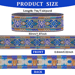 Ethnic Style Embroidery Polyester Ribbons&nbsp;OCOR-WH0079-40A