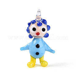Handmade Lampwork Clown Figurine Pendants&nbsp;LAMP-T025-09M