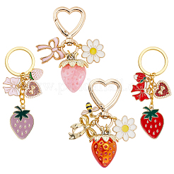 4Pcs Alloy Enamel Keychains&nbsp;KEYC-SC00017