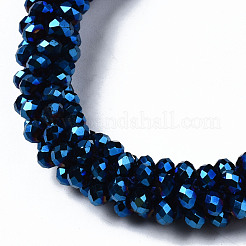 Faceted Electroplate Glass Beads Stretch Bracelets&nbsp;BJEW-S144-002G-04