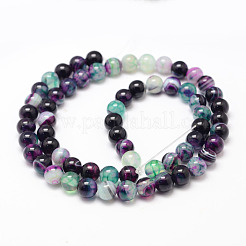 Natural Striped Agate/Banded Agate Bead Strands&nbsp;X-G-K155-A-6mm-10