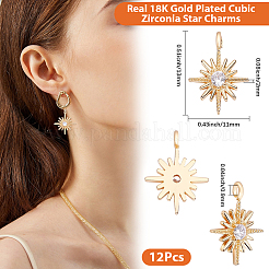 12Pcs Brass Charms&nbsp;KK-BBC0028-30
