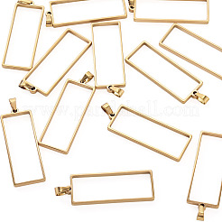 12Pcs 304 Stainless Steel Open Back Bezel Pendants&nbsp;STAS-TA0006-50G