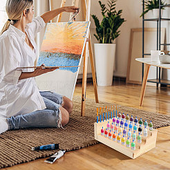 4-Tier Wooden Paint Rack&nbsp;AJEW-WH0016-07