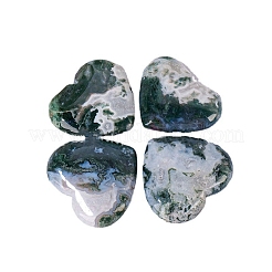 Natural Moss Agate Healing Heart Figurines&nbsp;PW-WG85358-01
