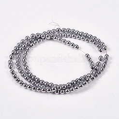 Electroplate Non-magnetic Synthetic Hematite Beads Strands&nbsp;G-J169A-3mm-02