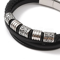 Braided Microfiber Leather Multi-strand Bracelets&nbsp;BJEW-B096-07B
