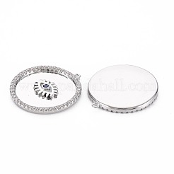 Brass Micro Pave Blue Cubic Zirconia Pendants&nbsp;KK-S356-753