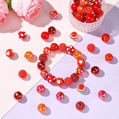 100Pcs 13 Styles Opaque Acrylic Beads&nbsp;SACR-CJ0001-83