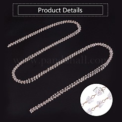 Clear Cubic Zirconia Chips Beaded Chains&nbsp;JX589A-01