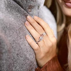 15Pcs 15 Style Crystal Rhinestone Teardrop & Horse Eye & Leaf Finger Rings&nbsp;JR938A