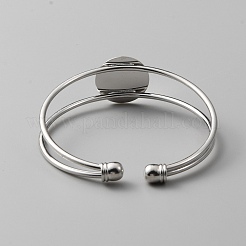 Brass Double Wire Cuff Bangle Makings&nbsp;KK-WH0031-31P