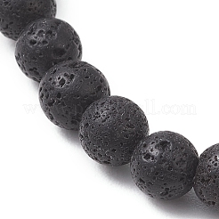 Natural Lava Rock Beads Stretch Bracelets&nbsp;BJEW-JB13252-01