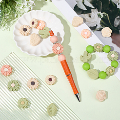 20Pcs 10 Styles Food Grade Eco-Friendly Silicone Focal Beads&nbsp;SIL-SC0003-01