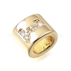 Brass Micro Pave Clear Cubic Zirconia Slider Charms&nbsp;CU-CBAA19F-01G-B
