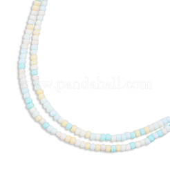 Opaque Spray Painted Glass Bead Strands&nbsp;GLAA-N047-07-07