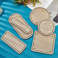 6Pcs 6 Style Flat Round PU Leather Knitting Crochet Bags Nail Bottom Shaper Pad&nbsp;DIY-PH0021-06C