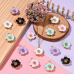 25Pcs 5 Colors Alloy Enamel Pendants&nbsp;ENAM-CJ0003-60