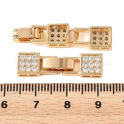 SHEGRACE Brass Micro Pave Clear Cubic Zirconia Fold Over Claps&nbsp;XGRQ5K725-844G