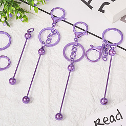 5Pcs Alloy and Brass Bar Beadable Keychain for Jewelry Making DIY Crafts&nbsp;DIY-SW0001-15C