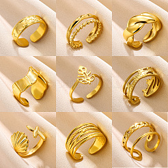 Simple Style 304 Stainless Steel Cuff Rings&nbsp;FS-WG1C3D0-05