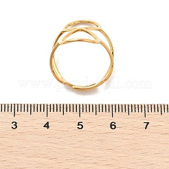 Hollow Number 8 304 Stainless Steel Open Cuff Rings for Women&nbsp;RJEW-Q007-04G