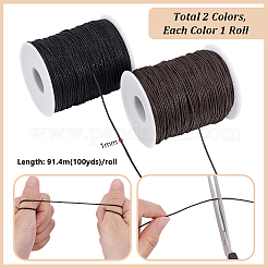 2 Rolls 2 Colors Waxed Cotton Cords&nbsp;YC-PH0001-52A
