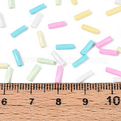 Baking Paint Glass Twisted Bugle Beads&nbsp;GLAA-SZC0007-03