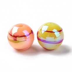 UV Plating Rainbow Iridescent Drawbench Acrylic Beads&nbsp;OACR-E009-10F