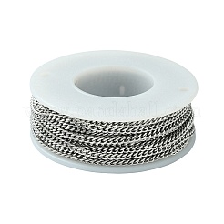 Tarnish Resistant 304 Stainless Steel Curb Chain Twist Link Chains&nbsp;CHS-K001-18-2.2mm