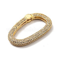 Brass Micro Pave Clear Cubic Zirconia Spring Gate Rings&nbsp;KK-G414-02G
