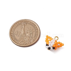 2Pcs 2 Styles Glass Seed Beaded Pendants&nbsp;PALLOY-MZ00474