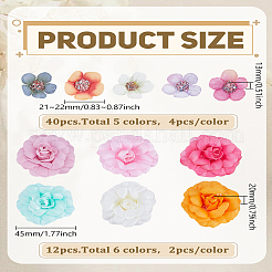 32Pcs 11 Styles Handmade Cloth & Silk Flower&nbsp;AJEW-LP0012-21