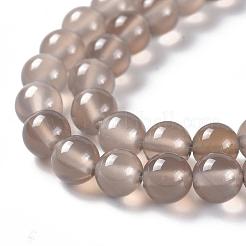 Natural Grey Agate Bead Strands&nbsp;G-R193-12-6mm