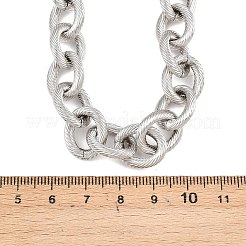 13MM 304 Stainless Steel Textured Cable Chain Necklaces&nbsp;NJEW-Z105-02P