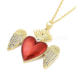 Brass Micro Pave Clear Cubic Zirconia Pendant Necklaces&nbsp;NJEW-Z035-04D-G