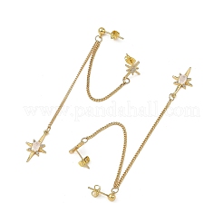 Brass Glass Dangle Earrings&nbsp;EJEW-JE07406